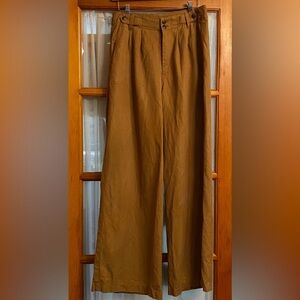 Madewell Mustard Brown Wide Leg Pants - Draped and Pleated. Beautiful Size 6